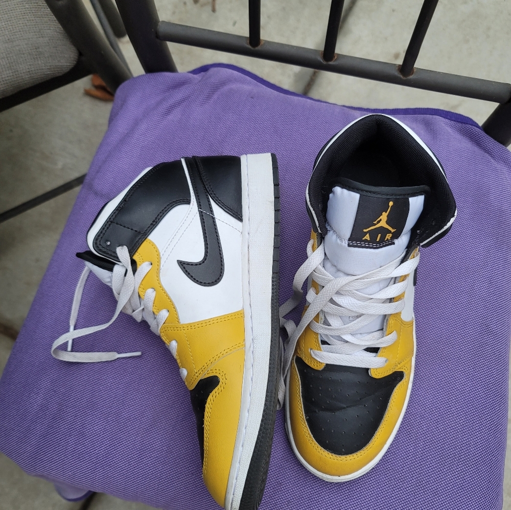Nike Air Jordan Yellow and Black Sneakers